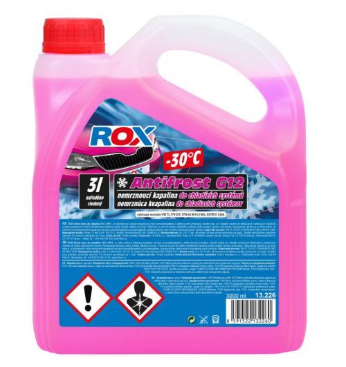 Chladící kapalina G12 Rox Antifrost Readymix -30°C 3l