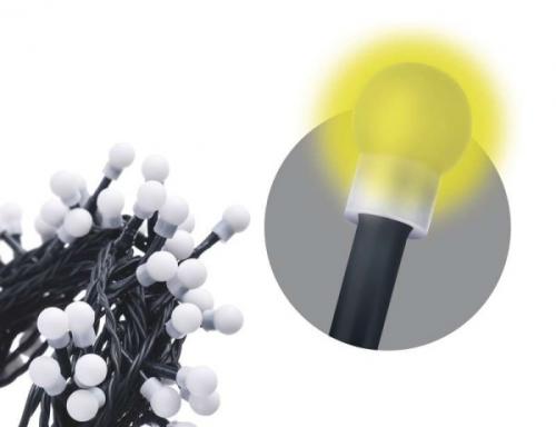 Emos LED dekorační řetěz 200 LED BALL TIMER 20m IP44 WW, teplá bílá