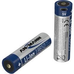 Speciální akumulátor Ansmann 18650-2,6-Micro-USB, 18650, Li-Ion akumulátor, 3.7 V, 2600 mAh