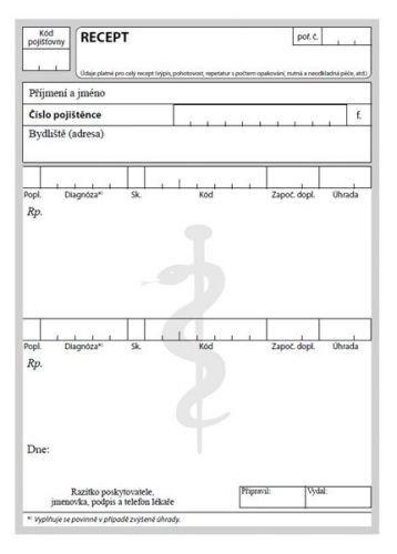 Recept - blok lékařských předpisů