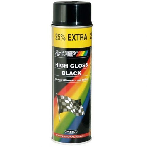 Barva černá lesklá 500ml - rychleschnoucí akrylový lak pro dřevěné / kovové / hliníkové / skleněné / kamenné povrchy / plast