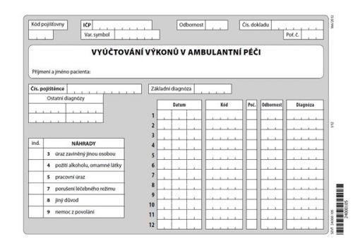 01B- Vyúčtování výkonů v ambulantní péči