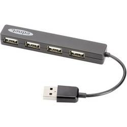 USB 2.0 hub ednet 85040, 4 porty, 190 mm, černá