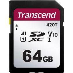 Paměťová karta SD, 64 GB, Transcend TS64GSDC420T TS64GSDC420T, v30 Video Speed Class