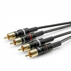 Jack / cinch audio kabel Hicon HBP-C2-0150, 1.50 m, černá