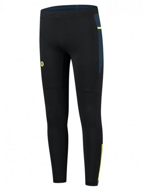 Zateplené běžecké kalhoty Rogelli ELECTRO, černě-tmavě modro-reflexní žluté S