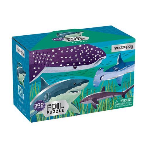 Mudpuppy Foil puzzle - Žraloci (100 ks) / Foil Puzzle - Sharks (100 pc)