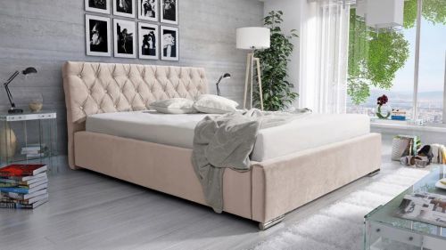 Eka Čalouněná postel Luxurious 90x200 cm Barva látky Trinity: (2301) Krémová bíla
