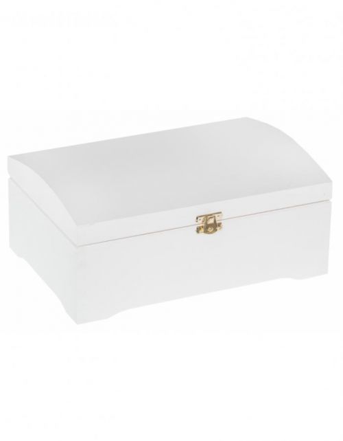 FK Dřevěná krabička se sponou - Bílá 29x20x14 cm