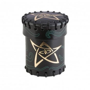 Q-Workshop Call of Cthulhu Black & Green-Golden Leather Dice Cup