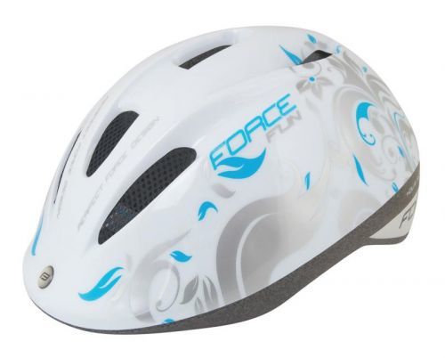 Force FUN flowers bílo-šedo-modrá dětská cyklopřilba