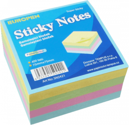 Notes Y 75 x 75 mm - mix pastelových barev 92421