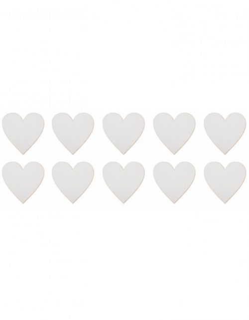 FK Dřevěná ozdoba (srdce 10 ks) - 5x5 cm
