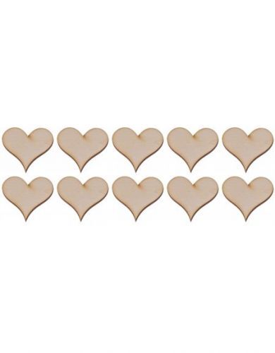 FK Dřevěná ozdoba (srdce 10 ks) - 4x4 cm