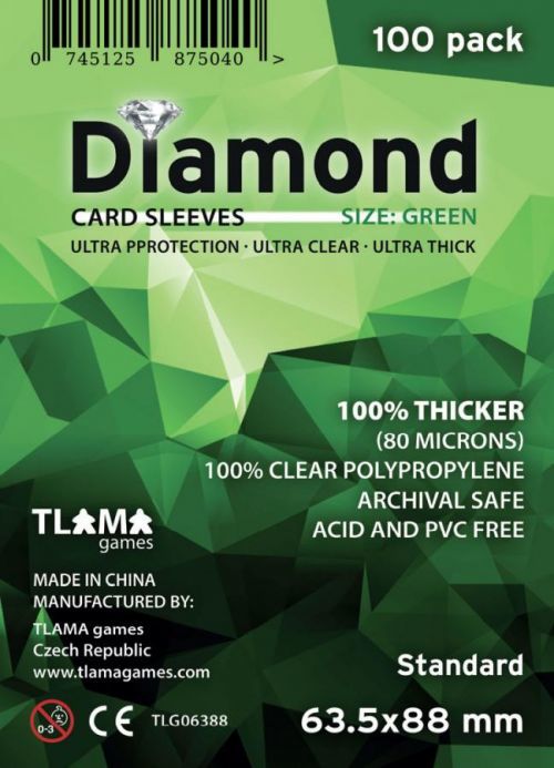 TLAMA games Obaly na karty Diamond Green: Standard (63,5x88 mm)
