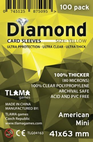 TLAMA games Obaly na karty Diamond Yellow: American Mini (41x63 mm)