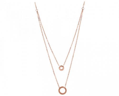 Troli Dvojitý růžově pozlacený náhrdelník