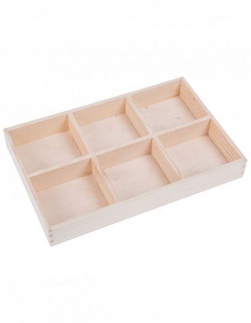 FK Dřevěná krabička organizér - Přírodní 27x17x3 cm