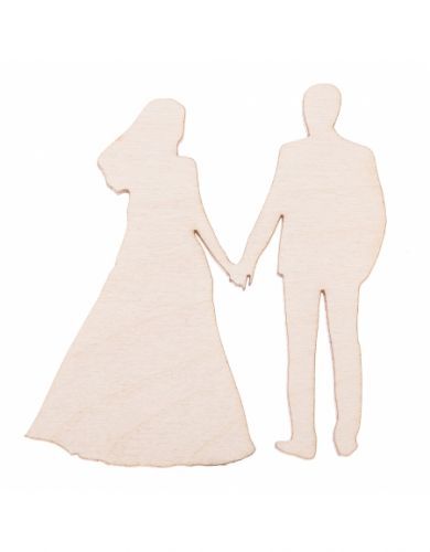 FK Dřevěná ozdoba (svatební pár) - 8x7 cm