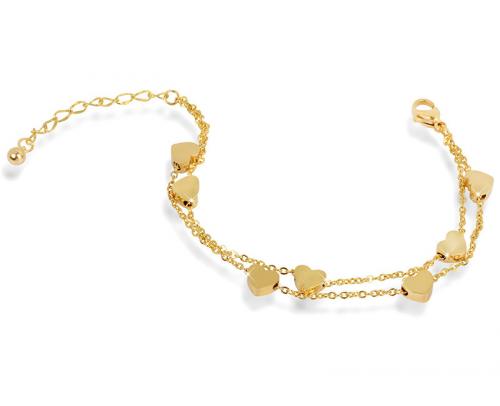 Troli Srdíčkový náramek z pozlacené oceli