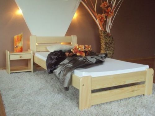 Maxi Postel Union z masivu 90 x 200 cm - barva Borovice