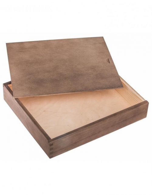 FK Dřevěná krabička na fotografie - Tmavě hnědá 33x28x6 cm