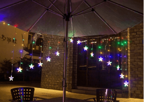 Vánoční osvětlení Závěsné hvězdy 136 LED - 5,6m