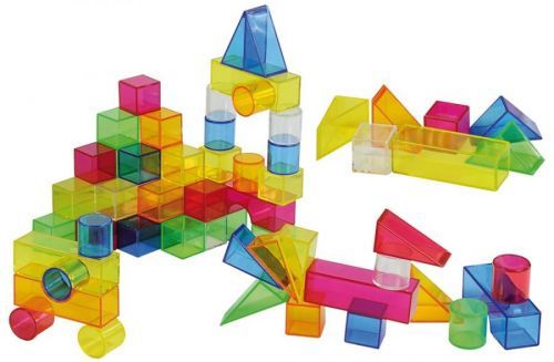 TickiT Geometrické tvary průhledné (50 ks) / Translucent Colour Blocks (50 pc)