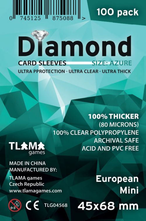 TLAMA games Obaly na karty Diamond Azure: European Mini (45x68 mm)