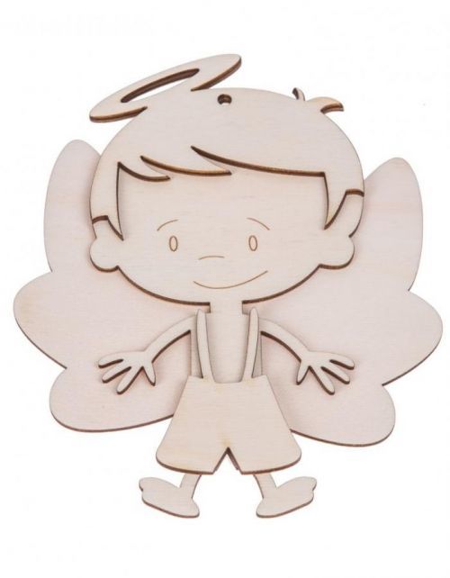 FK Dřevěná ozdoba (skládací anděl) - 17x15 cm