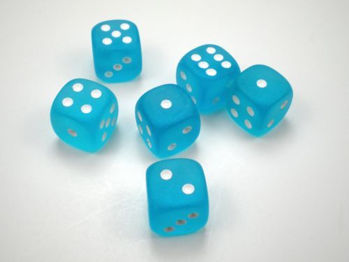 Chessex Hrací kostka 16 mm - modré zamlžené