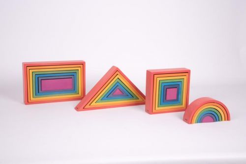 TickiT Duhový Architekt Set (4 tvary) / Rainbow Architect Set