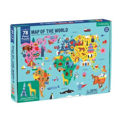 Mudpuppy Geography Puzzle - Mapa světa (78 ks) / Map of the World