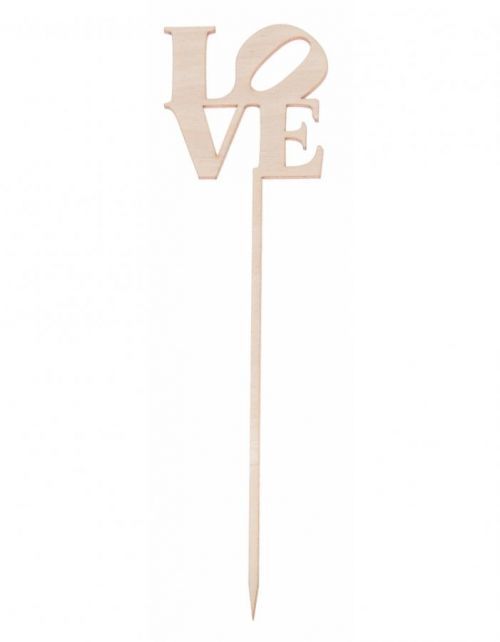 FK Dřevěná zapichovací ozdoba (LOVE) - 21x12 cm