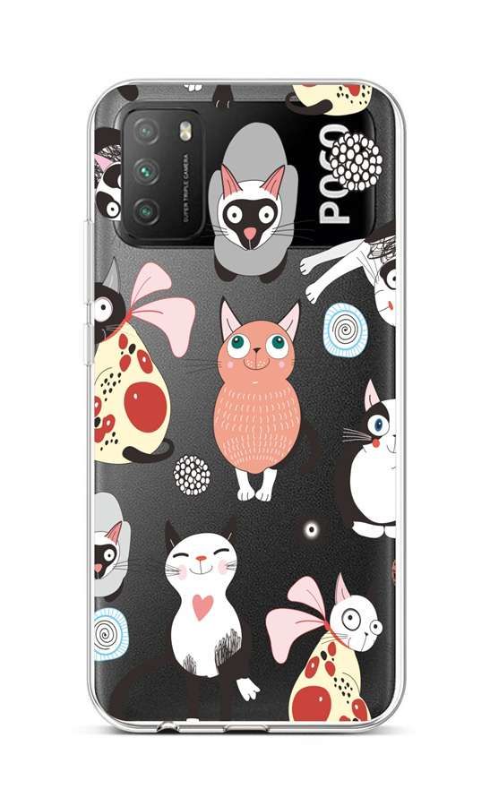 Kryt TopQ Xiaomi Poco M3 silikon Cats 2 60609