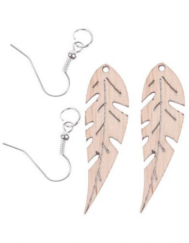 FK Dřevěné náušnice - 4,5x1,4 cm