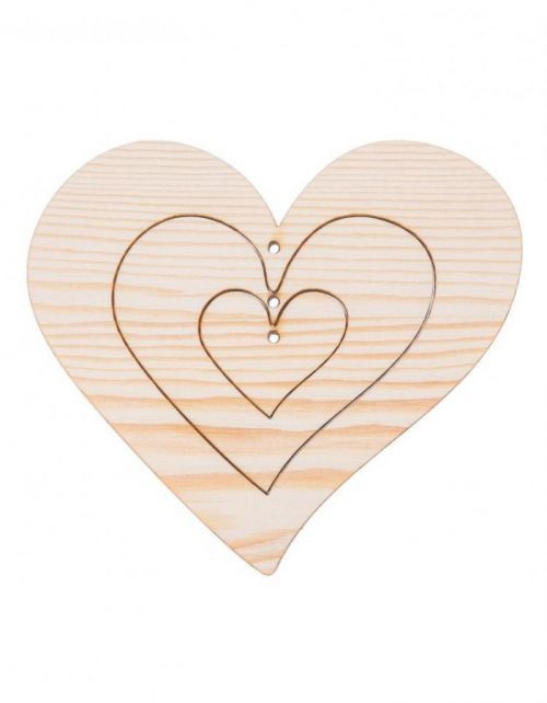 FK Dřevěná ozdoba (srdce 3v1)