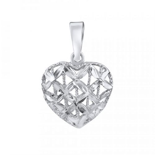 Přívěsek z bílého zlata GARBO ve tvaru srdce  - SILVEGOB15003GW