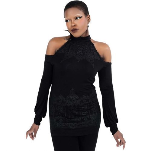 KILLSTAR Cecila Cold Shoulder Top XS