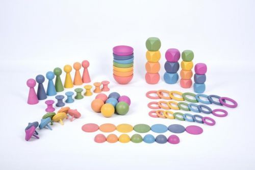 TickiT Duhová dřevěná super sada (84 ks) / Rainbow Wooden Super Set (84 pc)