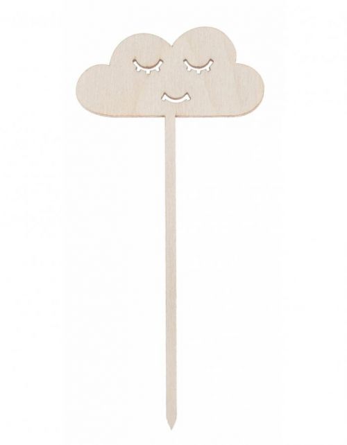 FK Dřevěná zapichovací ozdoba (mrak) - 13x6 cm