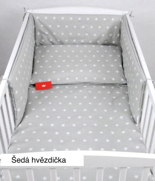 Babylux Souprava do postýlka 3 - díly - šedá hvězdička