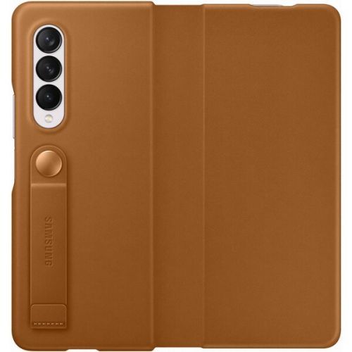Samsung Leather flip cover Z Fold3 camel