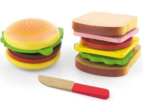 Dětská dřevěná hračka Viga Hamburger a Sendvič