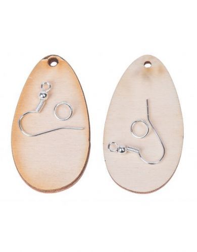 FK Dřevěné náušnice - 4,5x2,5 cm