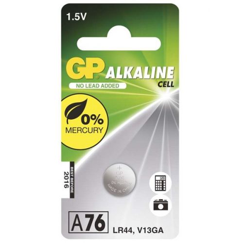 Alkalická knoflíková baterie GP LR44 (A76F), blistr