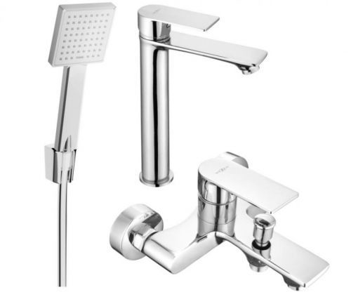 MEXEN Royo R45 Set umyvadlové a vanové baterie s příslušenstvím, chrom 72213R45-00