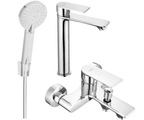 MEXEN Royo R40 Set umyvadlové a vanové baterie s příslušenstvím, chrom 72213R40-00