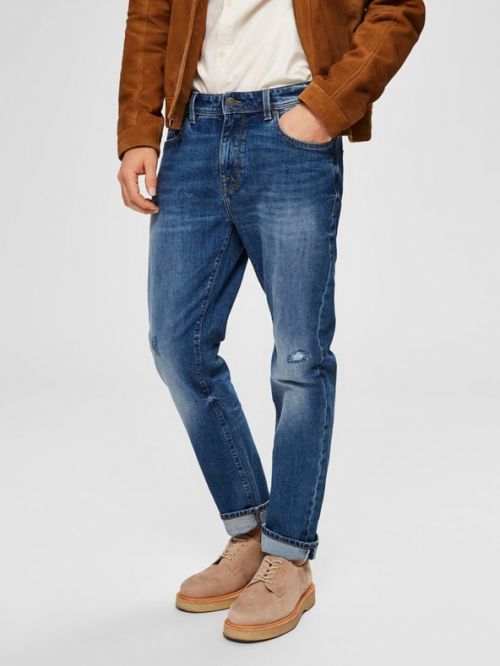 Selected Homme Leon Jeans Modrá