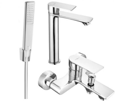 MEXEN Royo R72 Set umyvadlové a vanové baterie s příslušenstvím, chrom 72213R72-00